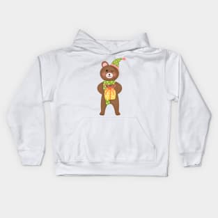 Teddy bear with gift Kids Hoodie